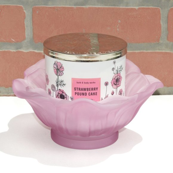 Bath & Body Works Flower Bowl 3 Wick Candle Holder